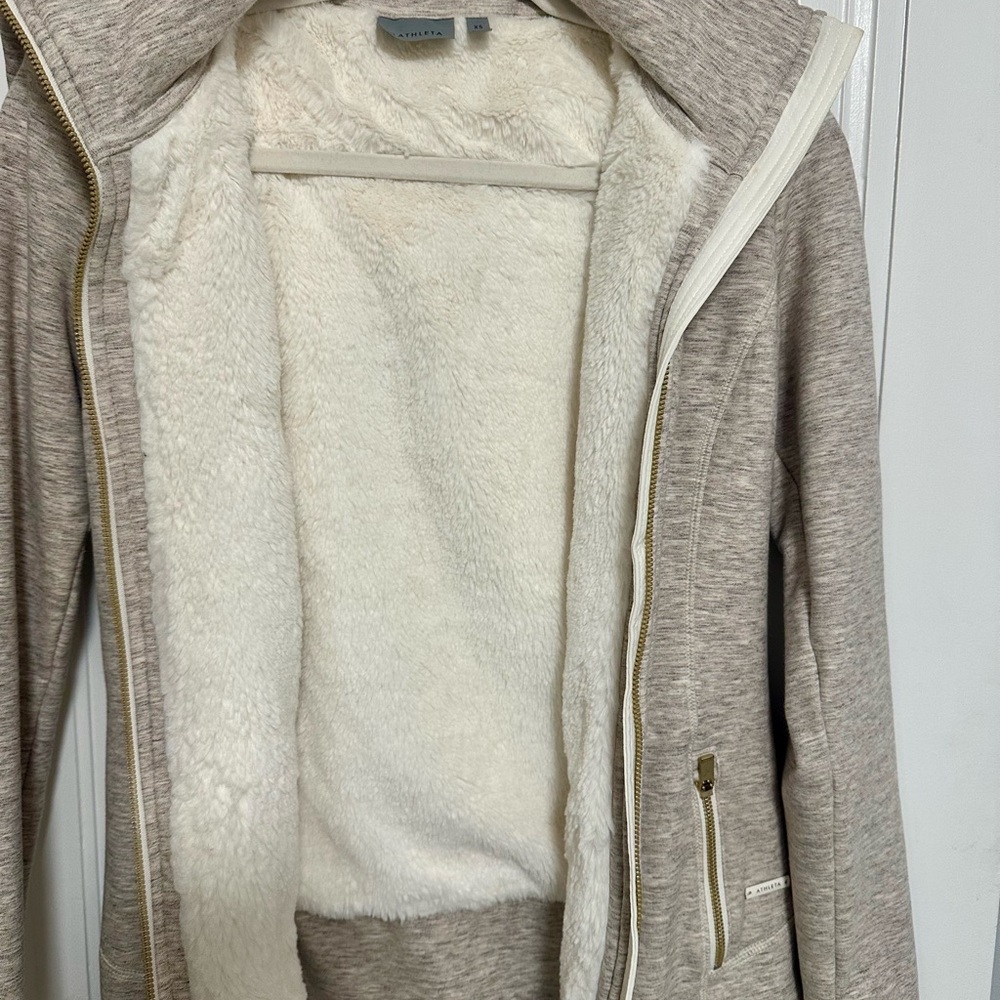 Athleta lined with soft faux fur hoodie.
